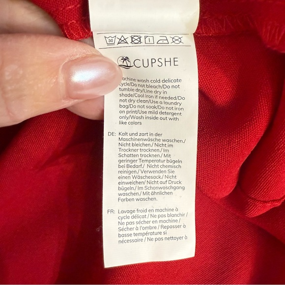 Cupshe red long sleeve dress with ruffle size XL - Picture 7 of 11